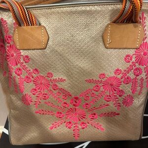 Consuela Elegant Floral Embroidered Tote Bag